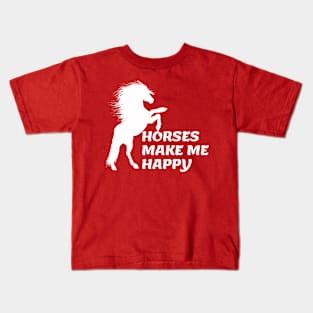 horses make me happy Kids T-Shirt